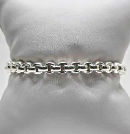 Sterling silver 8 inch rolo bracelet