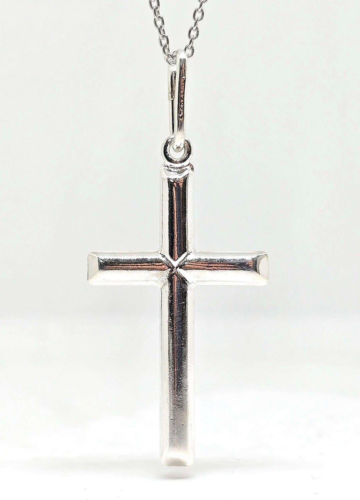 Sterling silver hollow cross pendant
