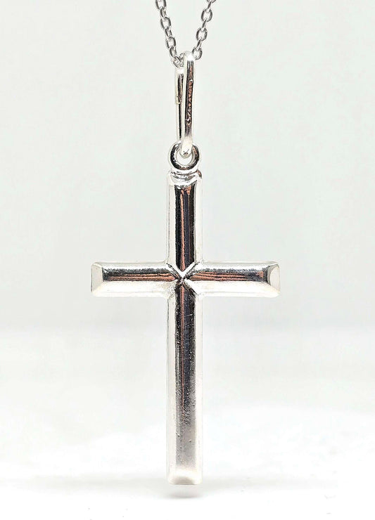 Sterling silver hollow cross pendant