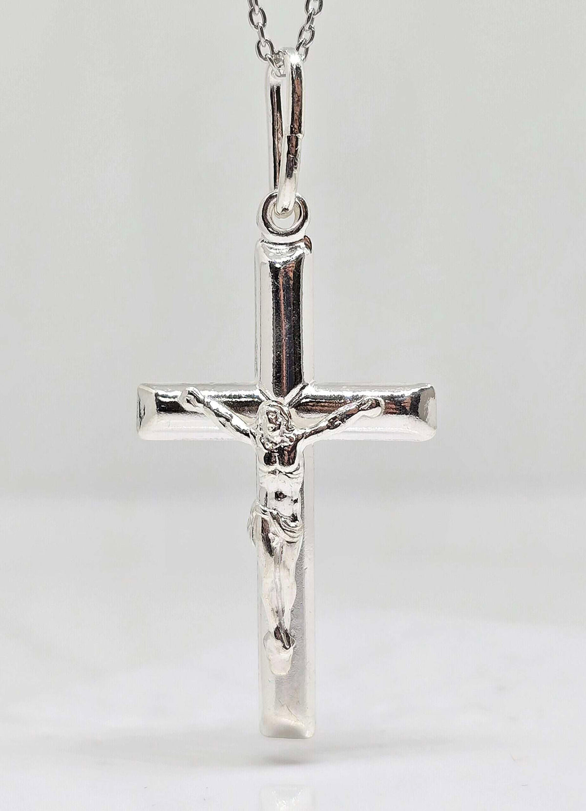 Sterling silver crucifix cross necklace