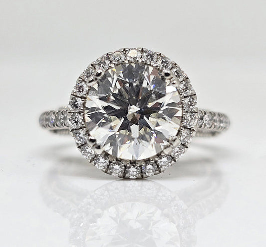 Pre-owned platinum Venetian diamond engagement ring