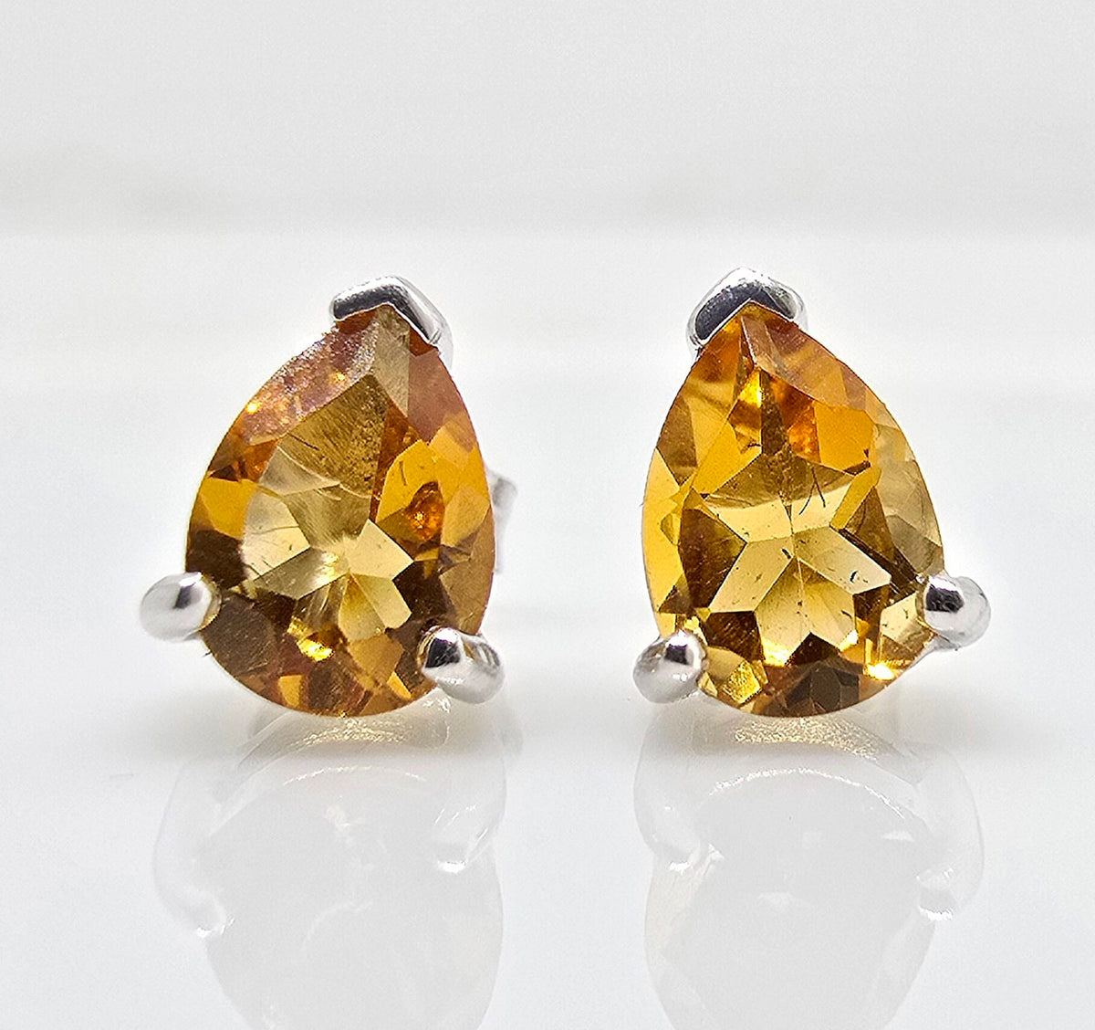 10K gold citrine stud earrings