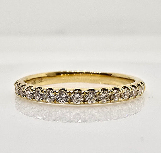 14K gold prong set diamond wedding band