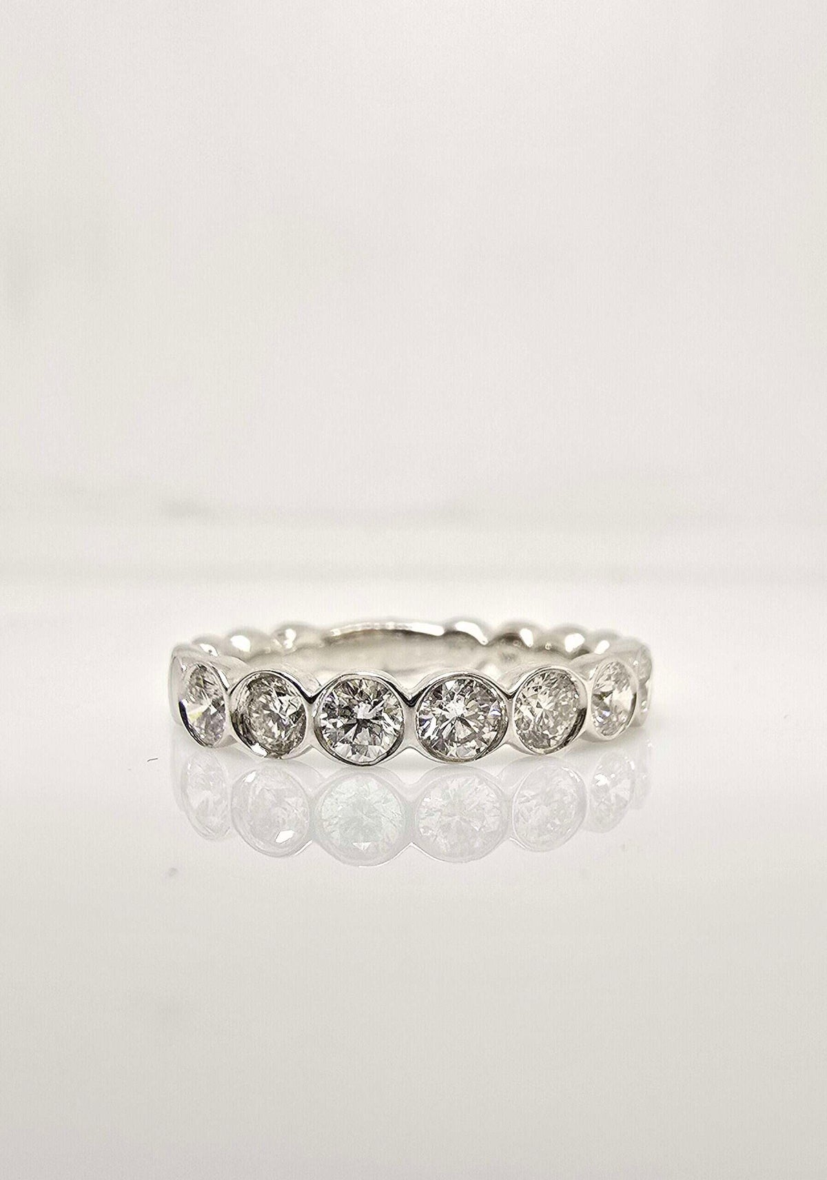14K gold diamond bezel ring