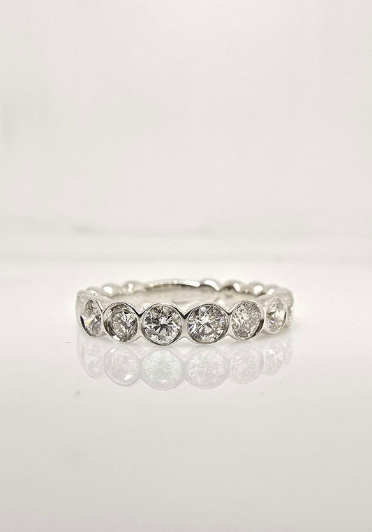 14K gold diamond bezel ring