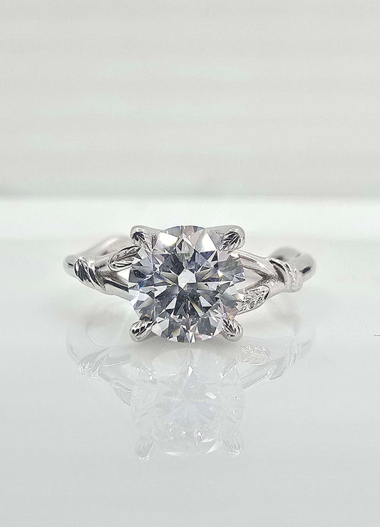 Lab grown diamond solitaire ring, 1.19 ct