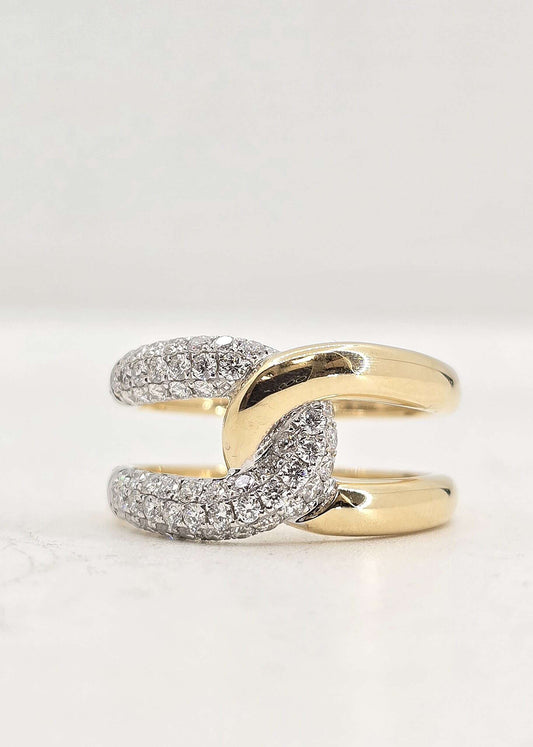 14K gold diamond fashion ring