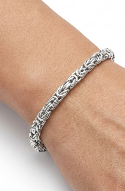 Sterling silver Byzantine bracelet, view 2