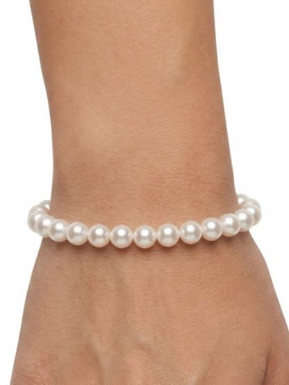 14K gold saltwater Akoya cultured pearl bracelet, view 2