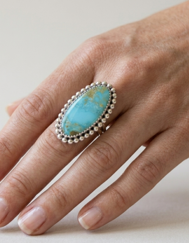Sterling silver turquoise ring, view 2