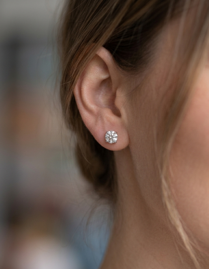 14K gold diamond stud earrings, 0.46 ctw, view 3