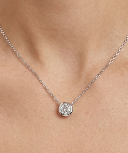 Sterling silver lab grown diamond necklace, 0.5 ctw, view 2