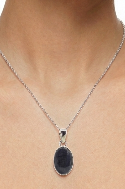 Sterling silver labradorite necklace, view 2
