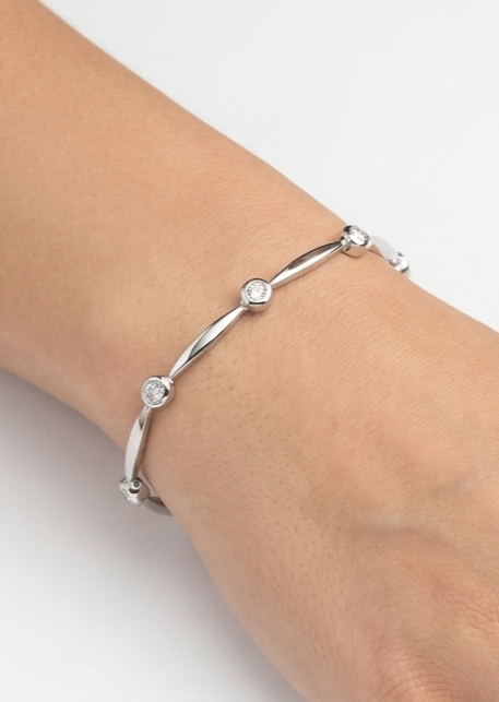 14K gold diamond bracelet, 0.80 ct, view 2
