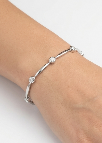 14K gold diamond bracelet, 0.80 ct, view 2