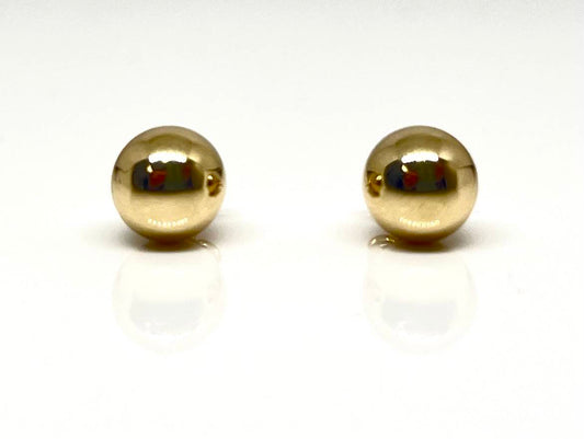 14K yellow gold 8mm gold ball stud earrings