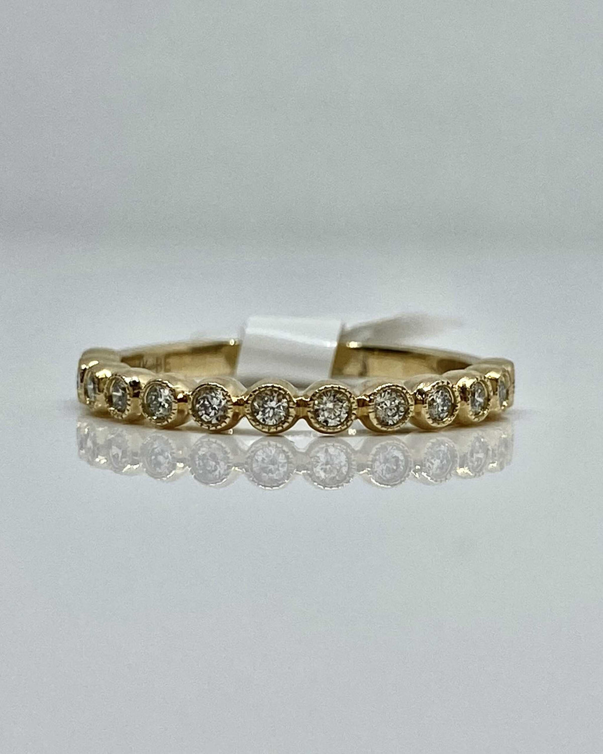 14K yellow gold diamond wedding band
