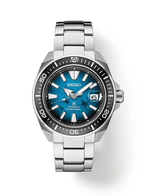 Seiko Prospex Save the Ocean automatic diver watch with blue dial
