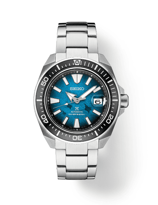 Seiko Prospex Save the Ocean automatic diver watch with blue dial
