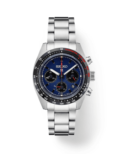 Seiko Prospex Speedtimer solar chronograph with navy dial