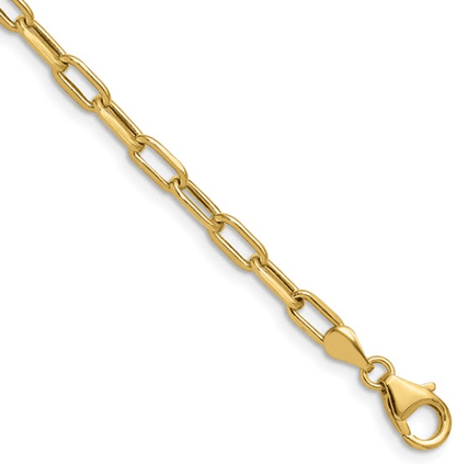 14K gold semi-solid paper clip bracelet