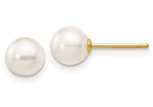 14K gold 5-6mm Akoya pearl stud earrings