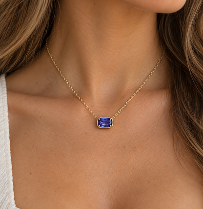 Custom 14k 2.11ctw Tanzanite Necklace