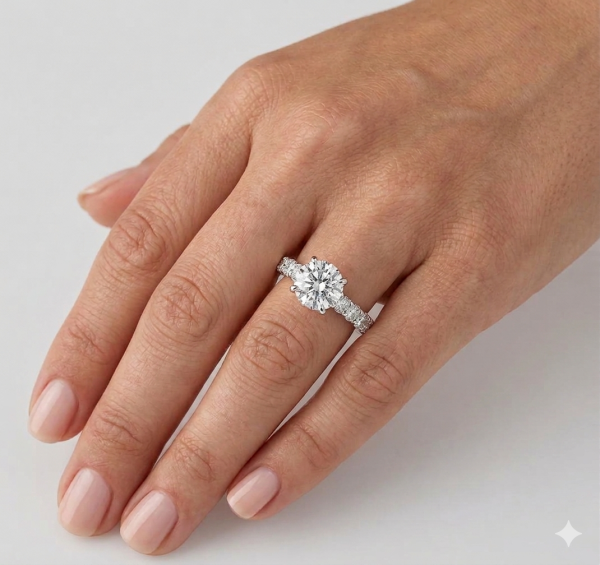 Pre-owned 1.01 ct VS2 diamond engagement ring, view 2