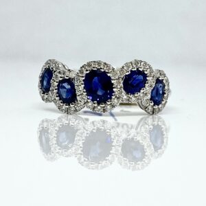 18kw 1.35ctw Sapphire and .33ctw Diamond Ring