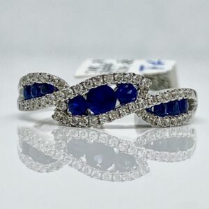 14kw .49ctw Sapphire and .21ctw Diamond Ring