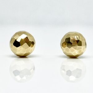 14ky 7mm Geometric Ball Stud Earrings