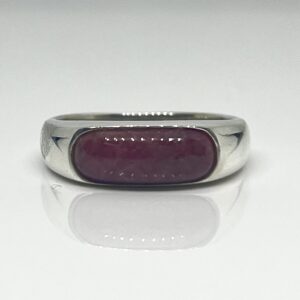 Silver Rectangle Cab Jasper Fashion Ring