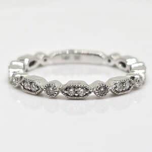 14k .20ctw Milgrain Diamond Wedding Band