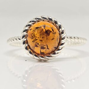 Sterling Silver (925) Amber Ring
