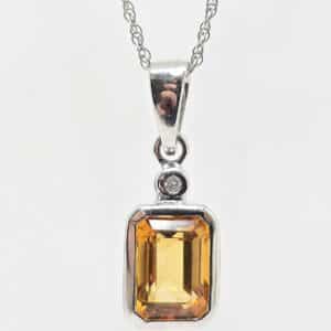 10k 1ct Bezel Citrine Necklace