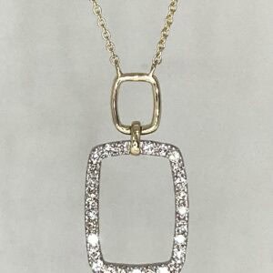 14K Yellow Gold and Platinum Diamond Pendant