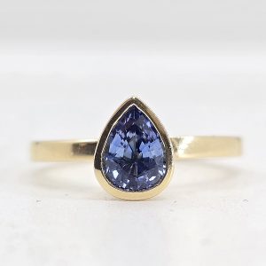 14k 1.18ct Sapphire Bezel Ring
