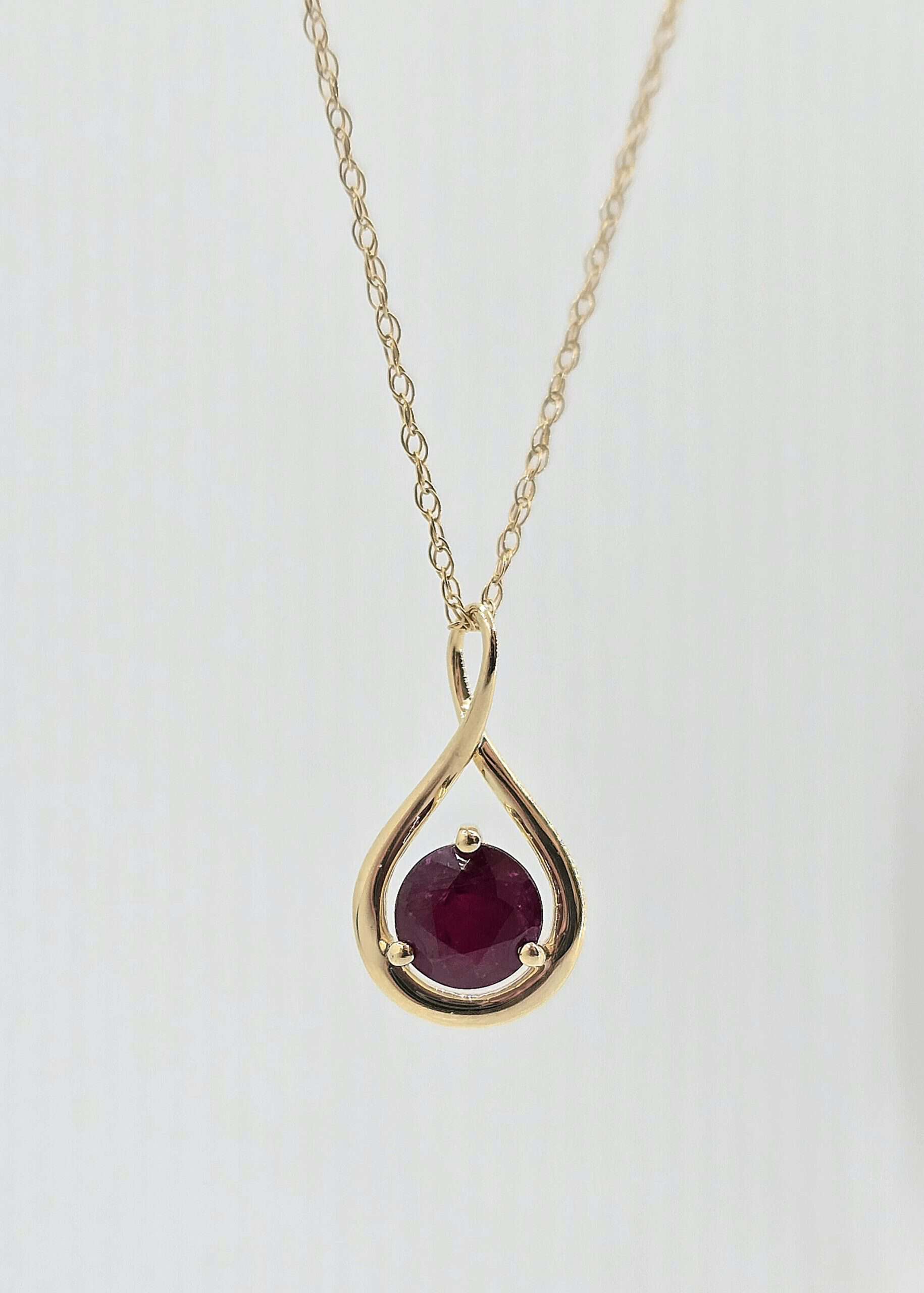 14k .79ct Ruby Twist Necklace