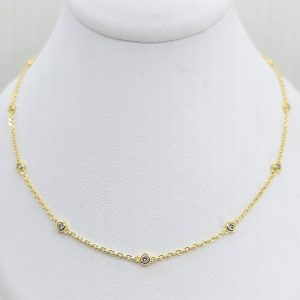 Sterling Silver Gold Plated .5ctw Lab Grown Diamond By The Yard Necklace