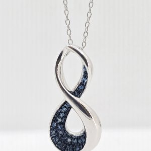 Sterling Silver .025ctw Diamond Infinity Necklace