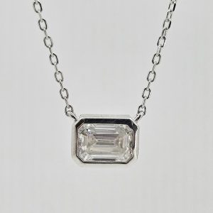 Sterling Silver .85ctw Moissanite Necklace