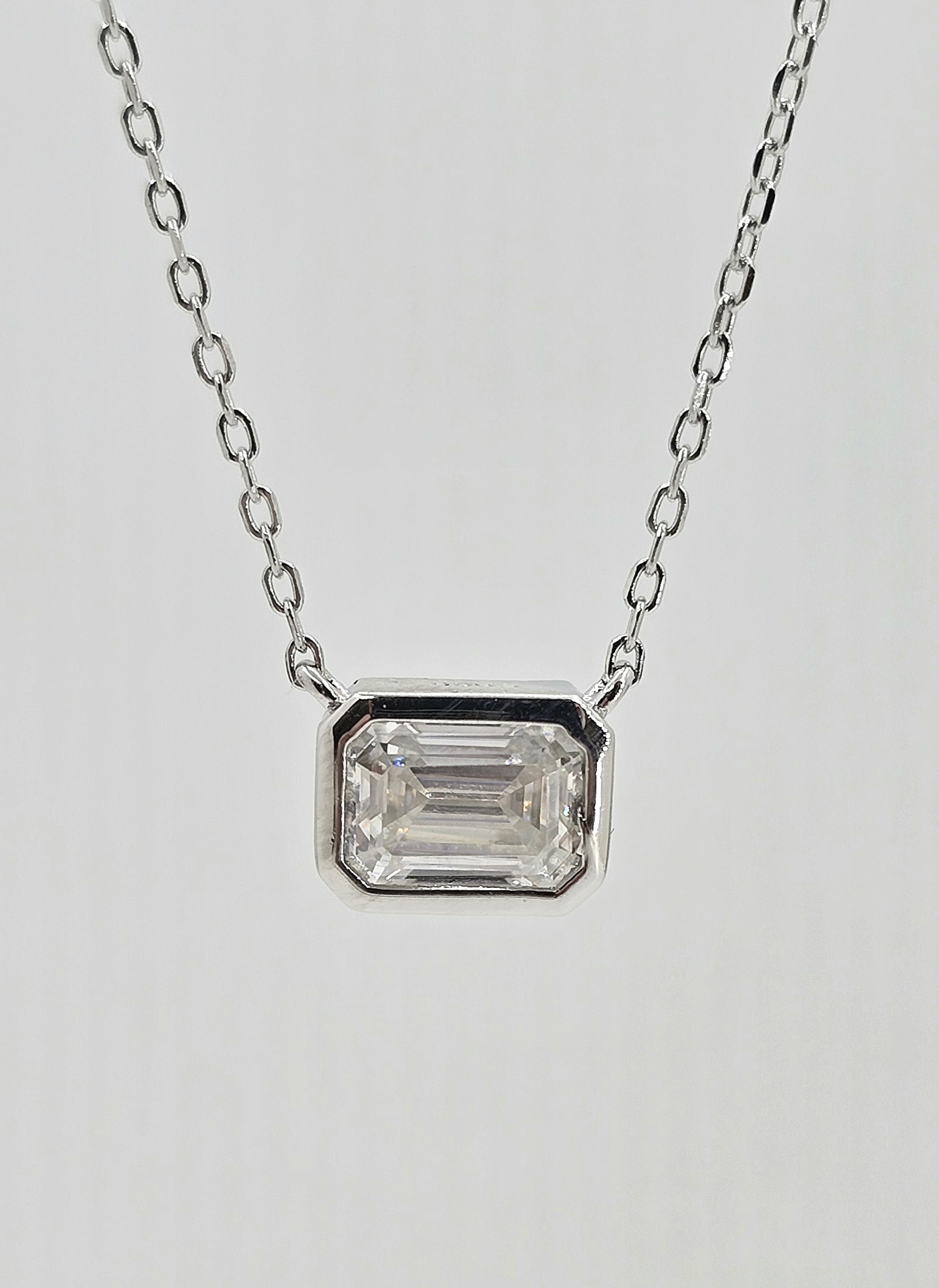 Sterling Silver .85ctw Moissanite Necklace