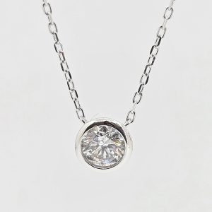 Sterling Silver .5ctw Lab Grown Diamond Necklace