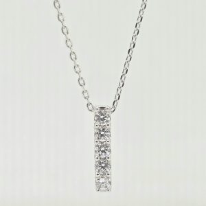 Sterling Silver .25ctw Lab Grown Diamond Bar Necklace