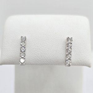 Sterling Silver .50ctw Lab Grown Diamond Bar Earrings