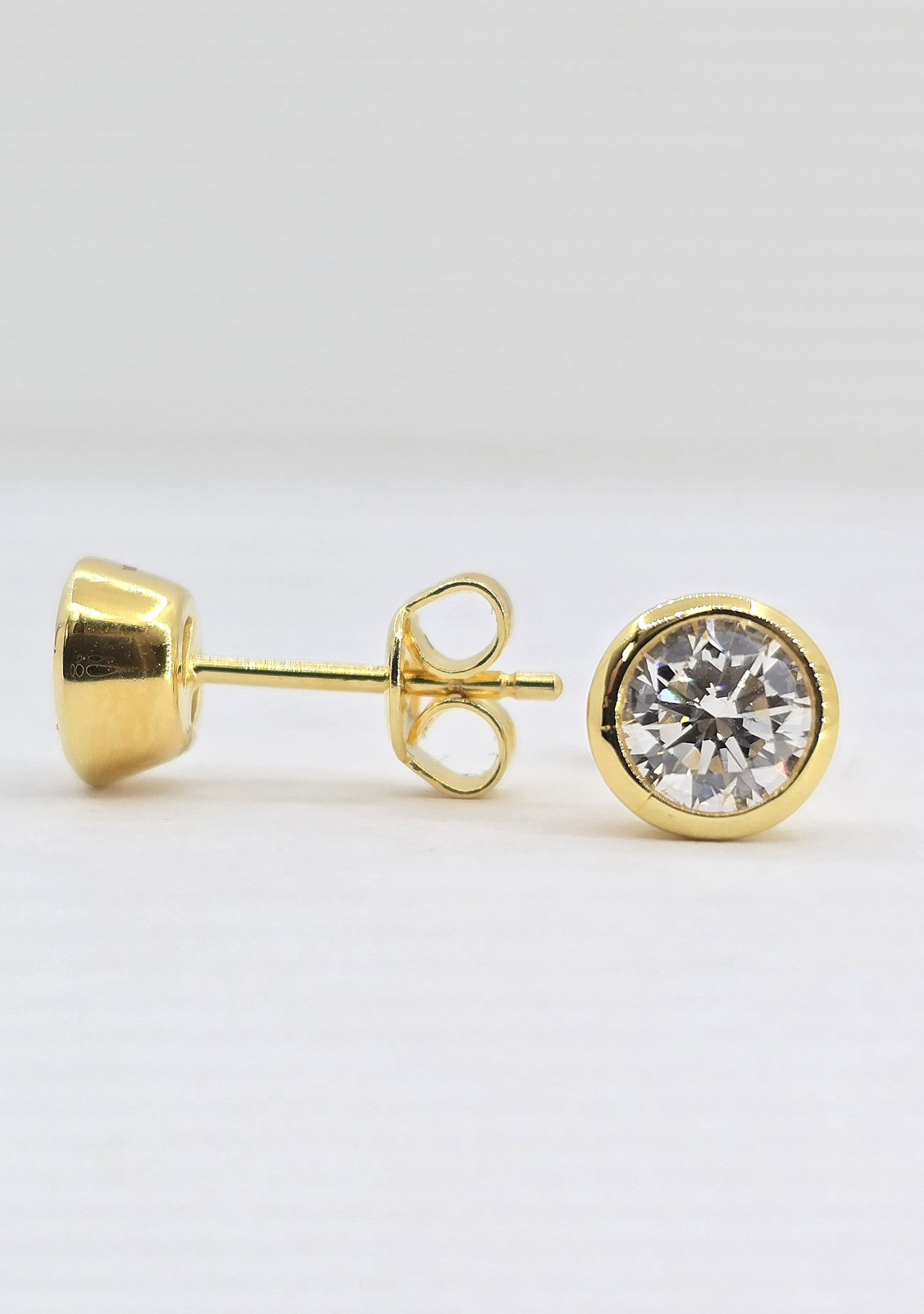 Gold Plated Sterling Silver 1ctw Lab Grown Diamond Studs