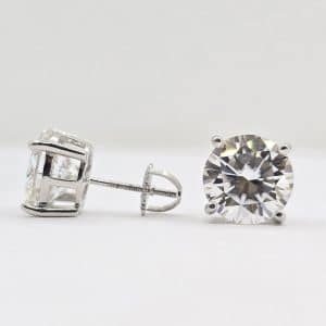 Sterling Silver 6ctw Moissanite Studs