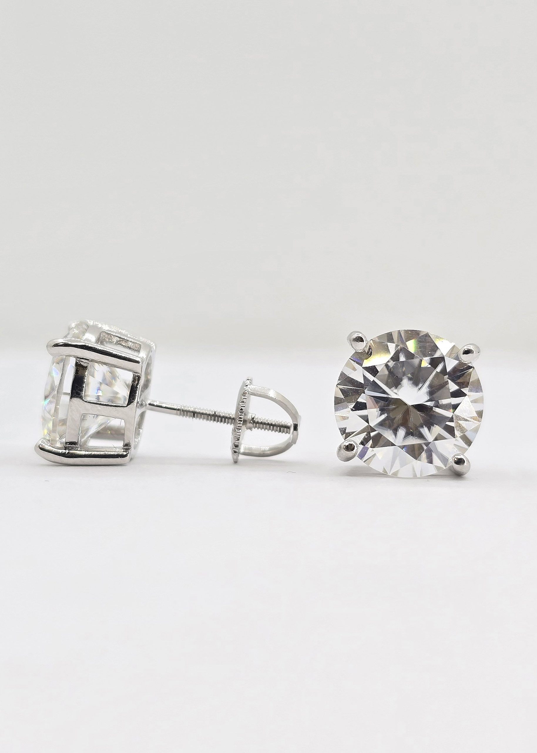 Sterling Silver 6ctw Moissanite Studs