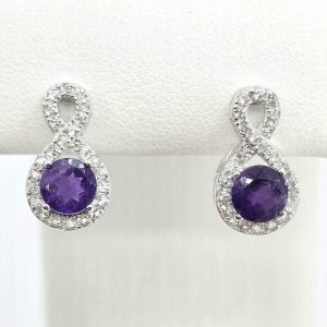 Sterling Silver 1.4ctw Amethyst Earrings