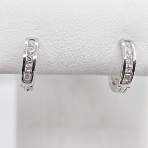 Sterling Silver .39ctw Moissanite Huggies